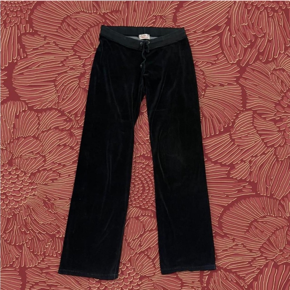 Bejeweled Susan Fixel black velour low rise y2k pants Size S